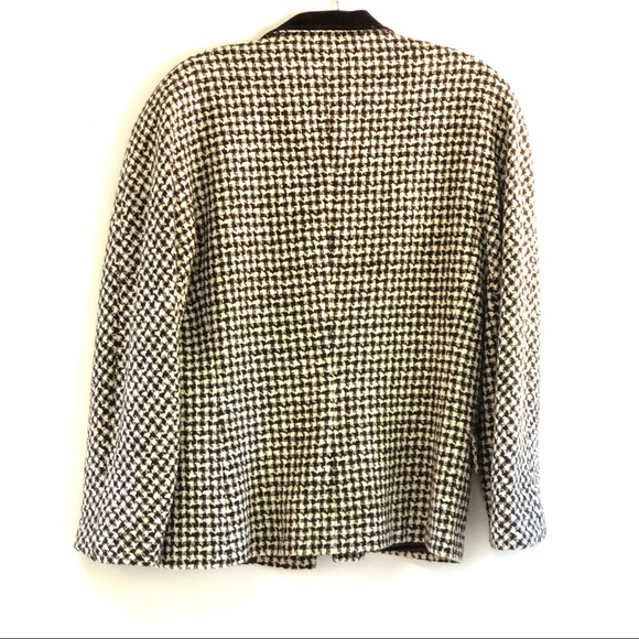Vintage Max Mara Wool Hounds Tooth Jacket 14 - Picture 4 of 8